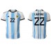 Cheap Argentina Lautaro Martinez #22 Home Football Shirt World Cup 2022 Short Sleeve
